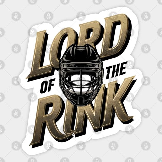 Lord of the Rink - Hockey - Black Helmet - Funny Sticker by Fenay-Designs